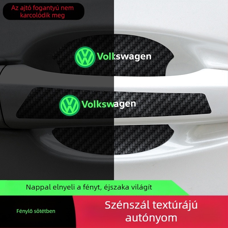 Ajtócsésze fogantyú matricája szénszálas bőrből, autólogó stílussal, ragasztó telepítés, Keith