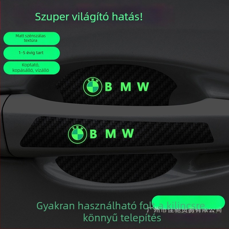 Ajtócsésze fogantyú matricája szénszálas bőrből, autólogó stílussal, ragasztó telepítés, Keith