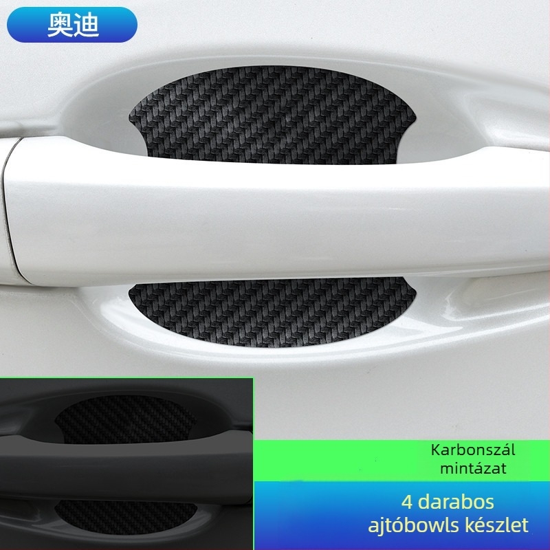 Ajtócsésze fogantyú matricája szénszálas bőrből, autólogó stílussal, ragasztó telepítés, Keith