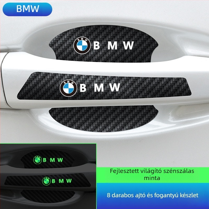 Ajtócsésze fogantyú matricája szénszálas bőrből, autólogó stílussal, ragasztó telepítés, Keith