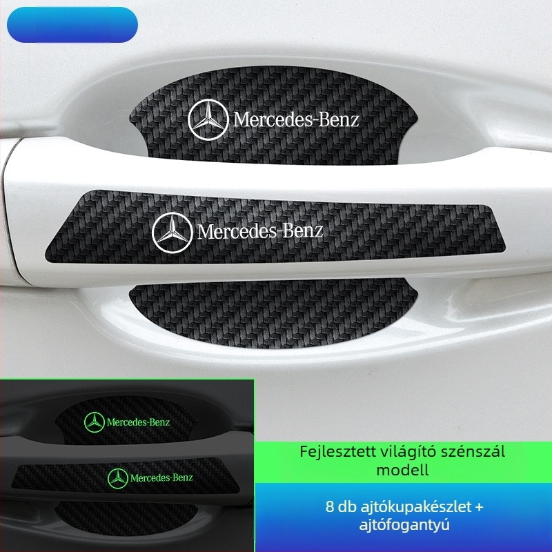 Ajtócsésze fogantyú matricája szénszálas bőrből, autólogó stílussal, ragasztó telepítés, Keith