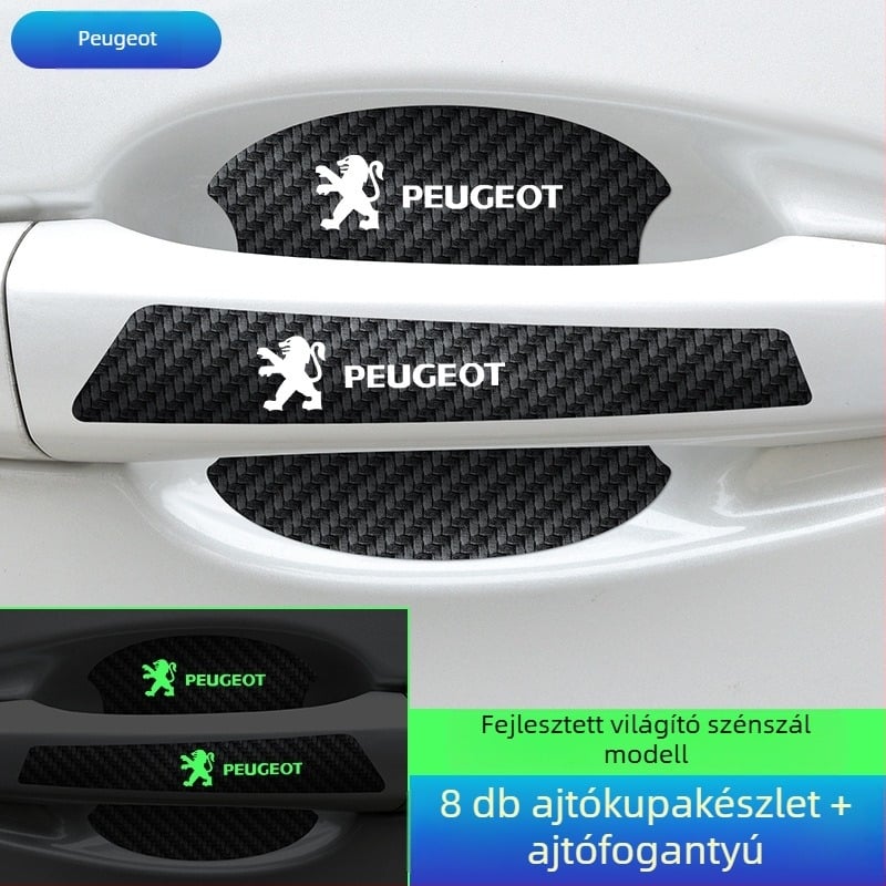 Ajtócsésze fogantyú matricája szénszálas bőrből, autólogó stílussal, ragasztó telepítés, Keith