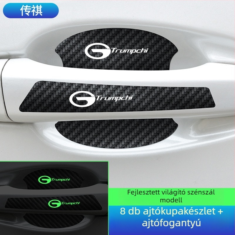 Ajtócsésze fogantyú matricája szénszálas bőrből, autólogó stílussal, ragasztó telepítés, Keith