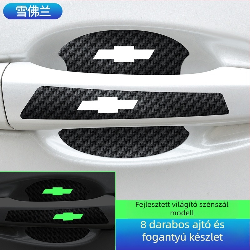 Ajtócsésze fogantyú matricája szénszálas bőrből, autólogó stílussal, ragasztó telepítés, Keith