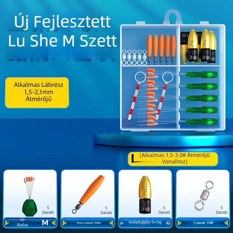 Little Impatiens teljes horgász felszerelés készlet csúszó úszóval és térközi gyöngyökkel a hosszú dobásokhoz