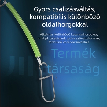 Fénnyel világító horgász szerelék kalmarokhoz, tintahalhoz és poliphoz nylon damillal tengeri hajóhorgászathoz