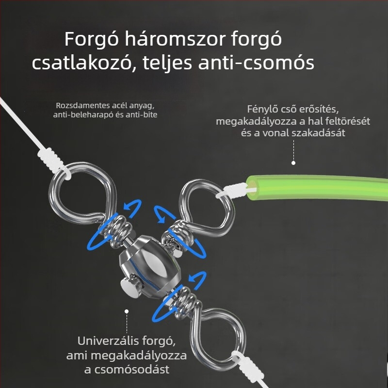 Fénnyel világító horgász szerelék kalmarokhoz, tintahalhoz és poliphoz nylon damillal tengeri hajóhorgászathoz