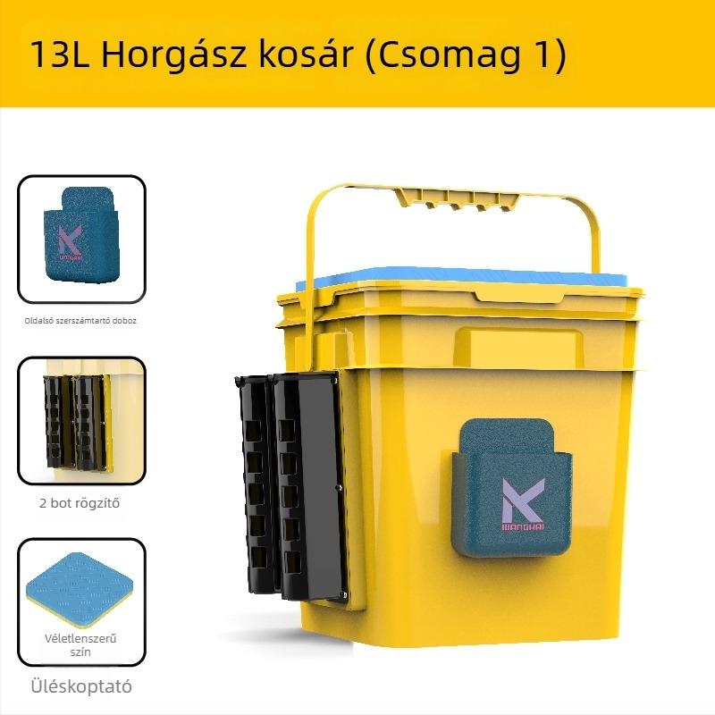 Ülő horgászbödön kemény falú — Anyag: selyem virág