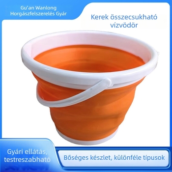 Összecsukható víztartó vödör a horgászathoz, élőhalas tárolóvödör, kompakt horgászvödör