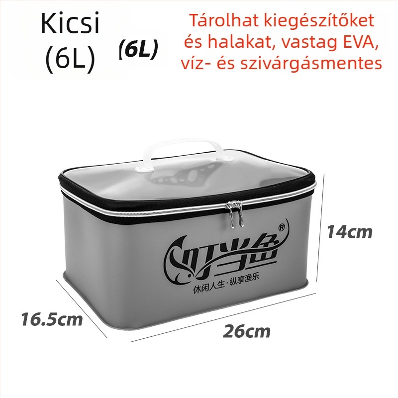 Jingle fish: Többfunkciós horgász kellékek tároló doboza, hordozható – hely a csalikhoz és horgokhoz