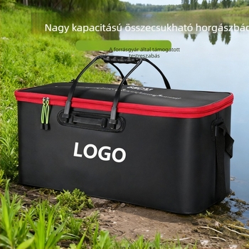 Összecsukható EVA halászvödör vastagított kivitelben, 45–80 L kapacitás, élő halak szállítására