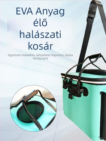 Famous Craftsman Megvastagított EVA Horgászvödör — Vízálló, Többfunkciós Élő Hal és Csali Vödör, Integrált Kialakítás