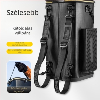  Élő halak számára használható, többfunkciós bottartó vödör vállra vehető felszerelés-táskával, hordozható élőhalas vödör, kapacitás 9 alatt, anyag: Egyéb, kategória: Horgász doboz