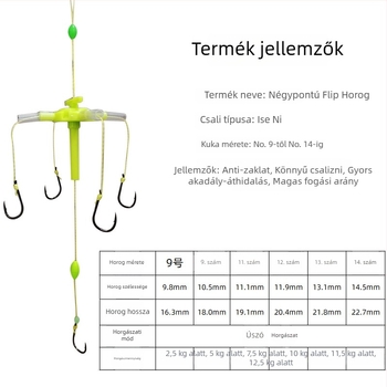 Robbanó horog készlet horgászathoz – négyszögletes kampók, kampós horoggal, Ghost Peak, 100 db, folyó- és tóparti horgászathoz