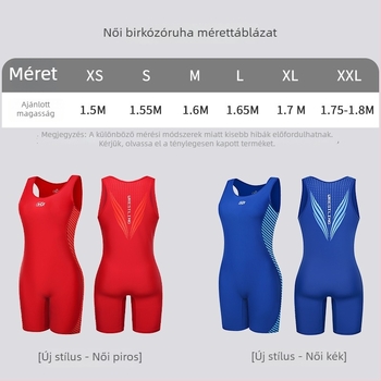 Conrad birkózó overál, uniszex edzőruha, 95% spandex, magas elasztikusság, piros-kék