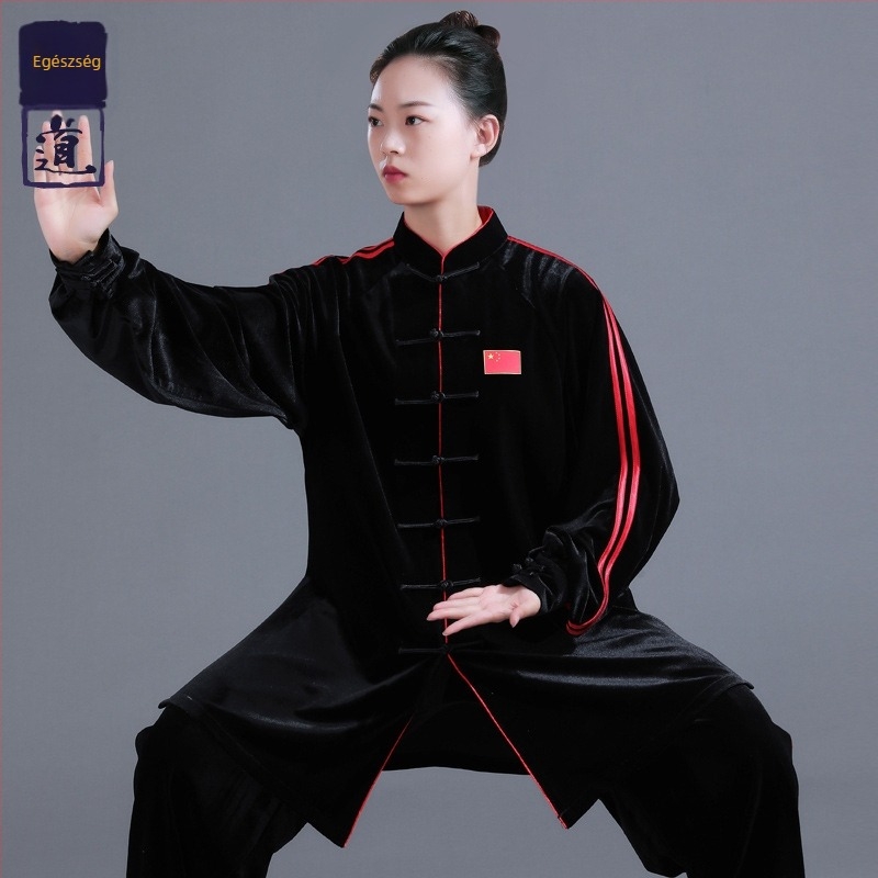 Taiji edzésruha, uniszex, dél-koreai bársony, 95% poliészter, 5% spandex, felnőtteknek