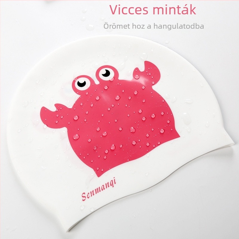 Silikon úszó sapka animációs mintával felnőtteknek, termék kódja A38832, alkalmas úszáshoz és sekély vízben végzett tevékenységekhez