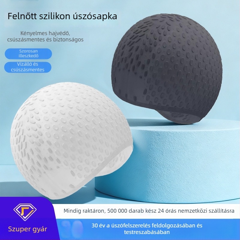 Felnőtt úszósapka, uniszex, szilikon, vízálló, teljesen befedett