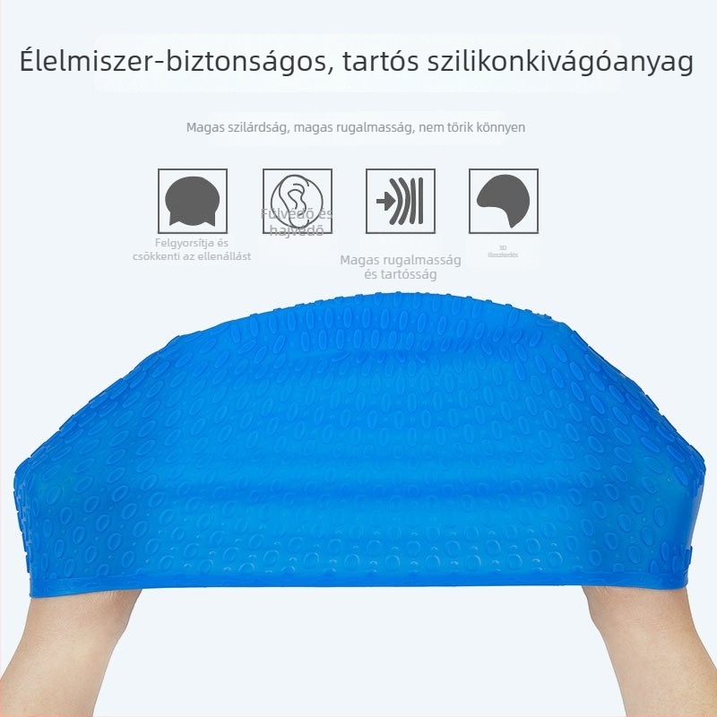 Felnőtt úszósapka, uniszex, szilikon, vízálló, teljesen befedett