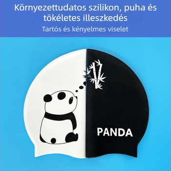 Szilikon úszósapka fülvédővel, nyomtatott mintával, felnőtteknek, vízálló