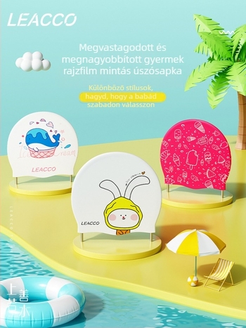 Gyerekeknek szánt szilikon úszósapka karikatúra mintával