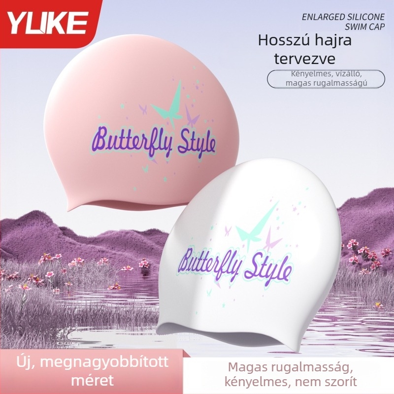 Yuke szilikon úszósapka felnőtteknek nyomott mintával — készlet úszószemüveggel