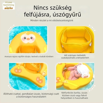 Baba úszógyűrű, mintás felülettel, márka Love Swimming Duck, gyerekeknek, medencés és családi úszáshoz