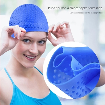 Felnőtt szilikon buborékos úszósapka fülvédővel, vízálló