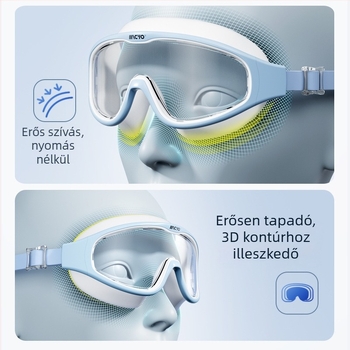 MACYO úszószemüveg antifog HD, nagy keretű, felnőtteknek, PC lencsék