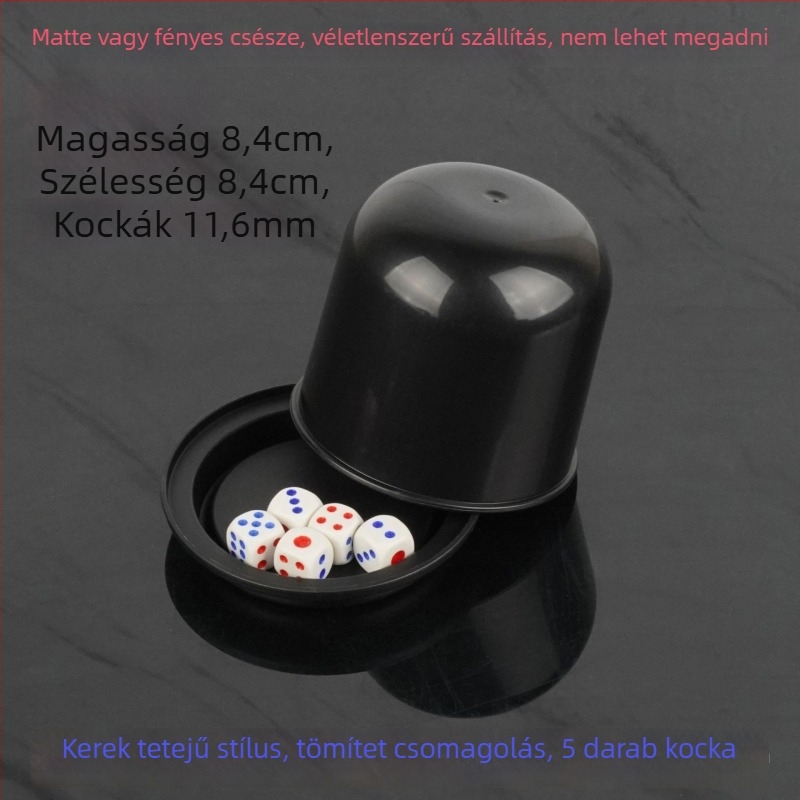 Bárhoz és KTV-hez való kockadobó pohárkészlet, PP anyagból, kerek sarkú kialakítás, forma: más, 30/60 darabos csomag, alkalmas sakkhoz és kártyajátékokhoz
