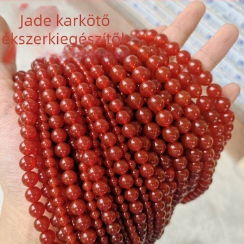 Természetes achát gyöngyök DIY ékszerekhez, polírozott, kerek