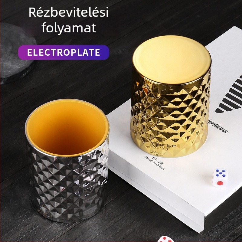 Kockakészlet (ABS műanyag + elektro bevonat; lekerekített sarkok; csillogó gyémánt stílus; 100 darabos doboz)