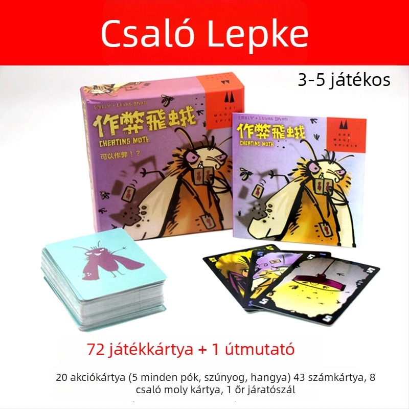 Parti játék kártyás asztali játék, anyag: selyemvirág, 3–5 játékos, termékkód F96657hhmm7sms, 14 éves kortól