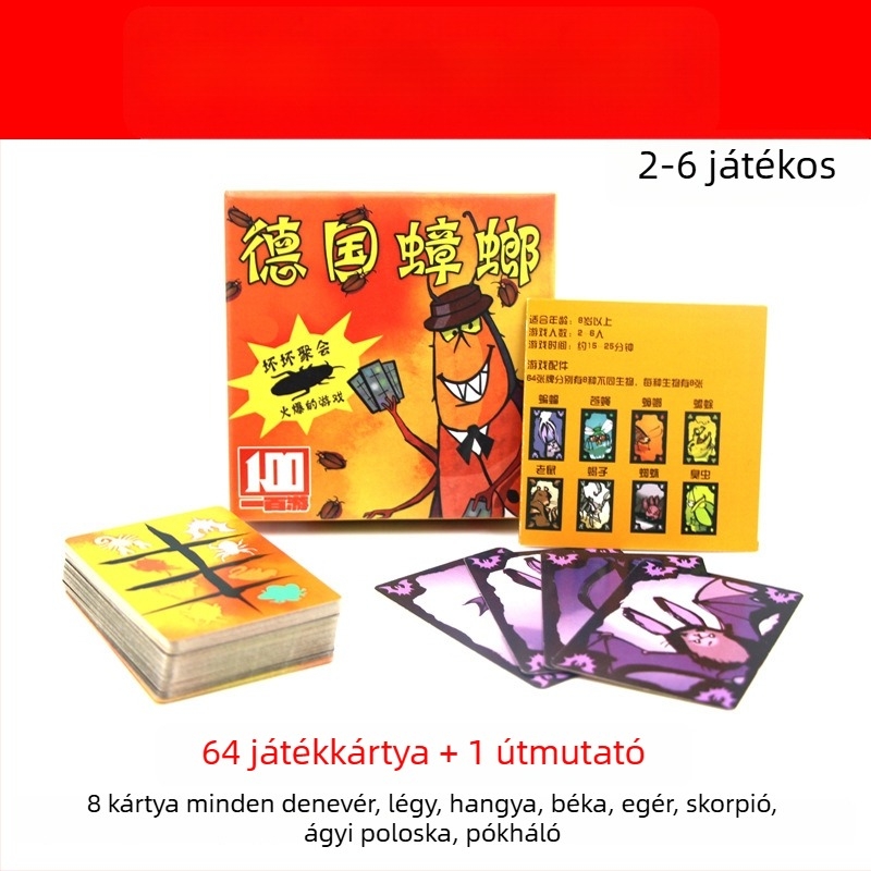 Parti játék kártyás asztali játék, anyag: selyemvirág, 3–5 játékos, termékkód F96657hhmm7sms, 14 éves kortól