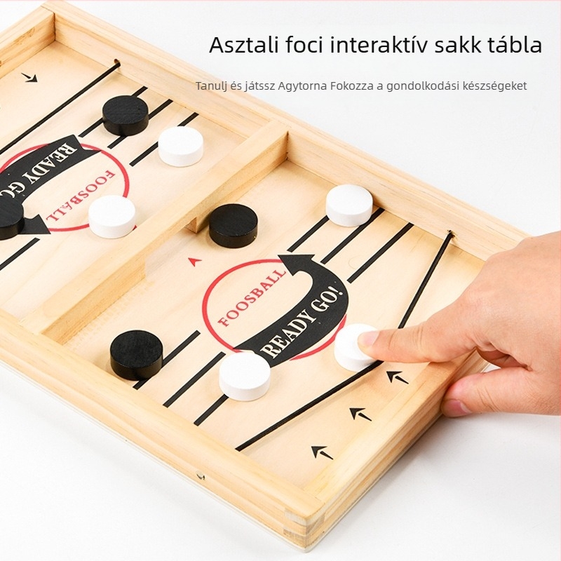 Fából készült asztali játék golyókkal és mahjongkal két játékos számára – interaktív családi társasjáték