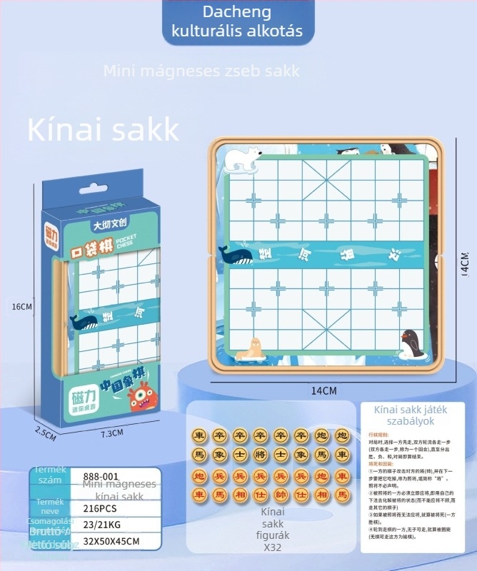Zsebméretű mágneses társasjáték-készlet — ABS anyagú, hordozható, 7–14 éveseknek, többjátékos társasjáték-készlet