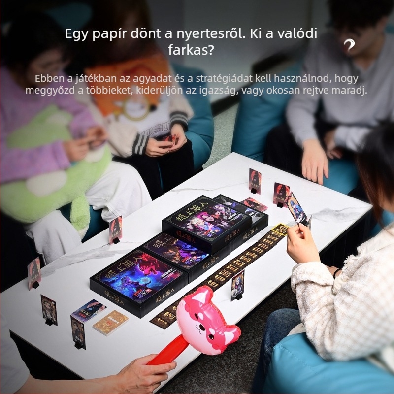 Werewolf Card Game Set - Papírból készült társasjáték-kártyák, Színes csomagolás, Ajándékdobozt zárókupakkal, 15–35 éveseknek