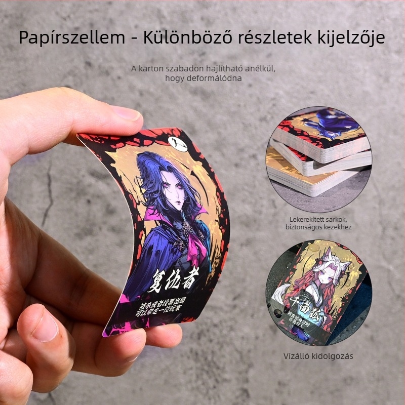 Werewolf Card Game Set - Papírból készült társasjáték-kártyák, Színes csomagolás, Ajándékdobozt zárókupakkal, 15–35 éveseknek