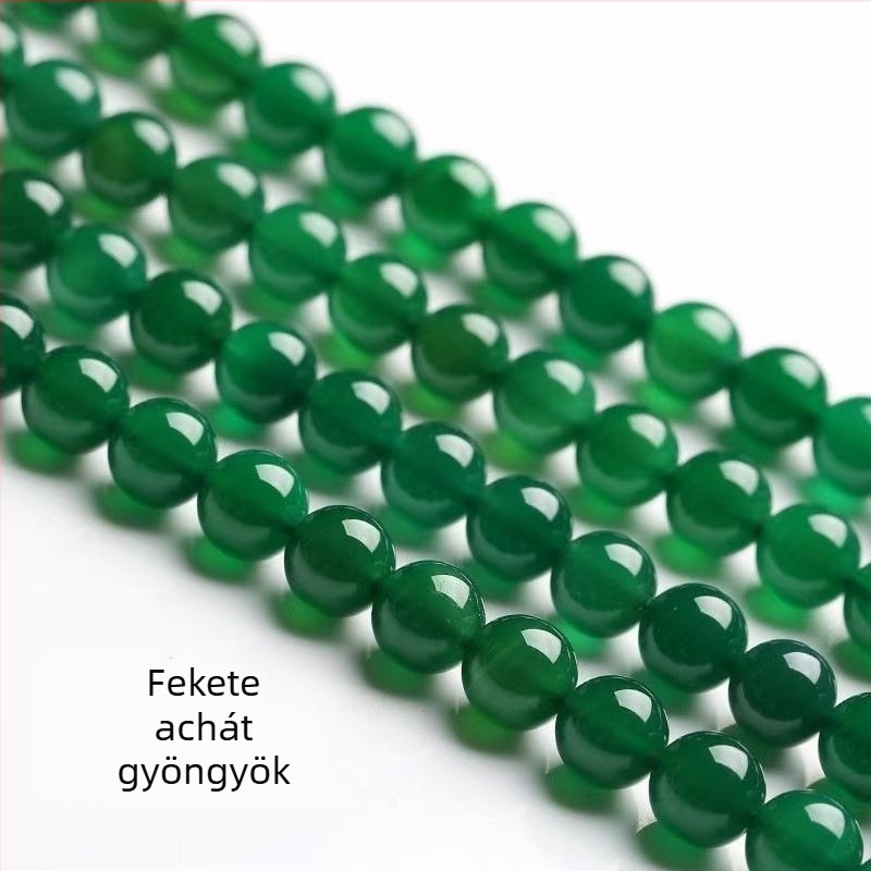 Achátból készült szórt gyöngyök, gyöngyházfényű kezelés, nyolc szem mintázat, eredet: Lianyungang