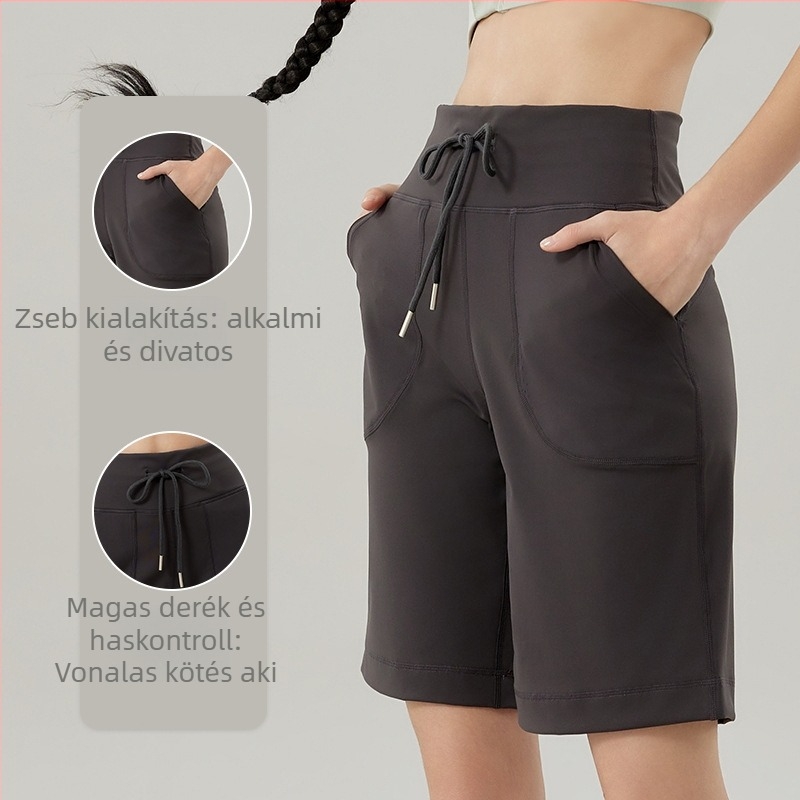 Női jóga capri nadrág - gyorsan száradó, csípőemelés, szoros illeszkedés, anyag: nylon, összetétel 80%, hossz 49 cm, márka Lin Zhan