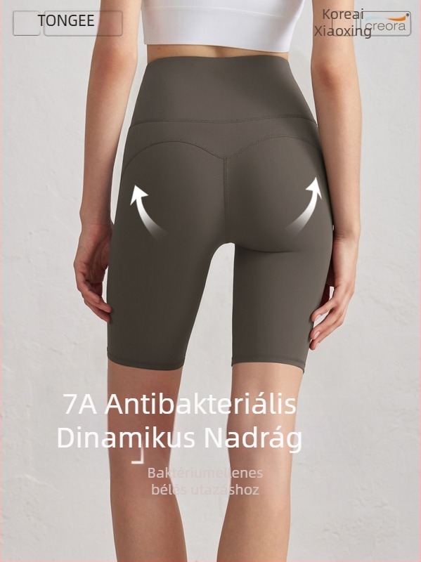Női háromnegyedes hosszúságú jóga rövidnadrág, nedvességelvezető NULS anyag, 80% nylon / 20% spandex, nyár 2025