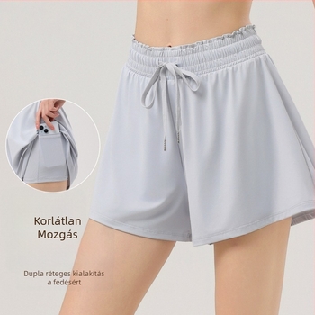 Női sportos skort gyors száradással (87% nylon, 13% spandex) – anyag: nylon/spandex, alsó rész: rövidnadrág, alkalmas jóga, futás, tenisz és egyéb sportokra (2025)