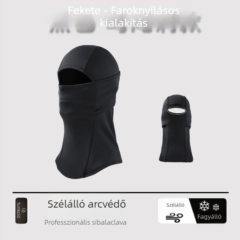 Kerékpáros maszk integrált gallérral téli arcvédő, anyag: spandex/lycra, uniszex