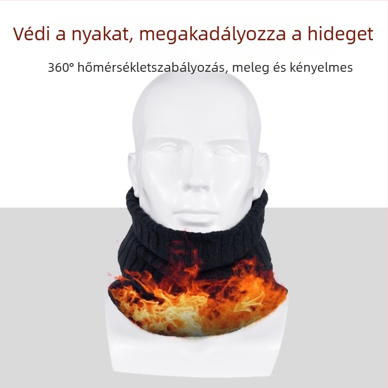 Town Island motorkerékpáros nyakmaszk, kötött gyapjúkašmírszál, fleece bélés, vastagított, uniszex