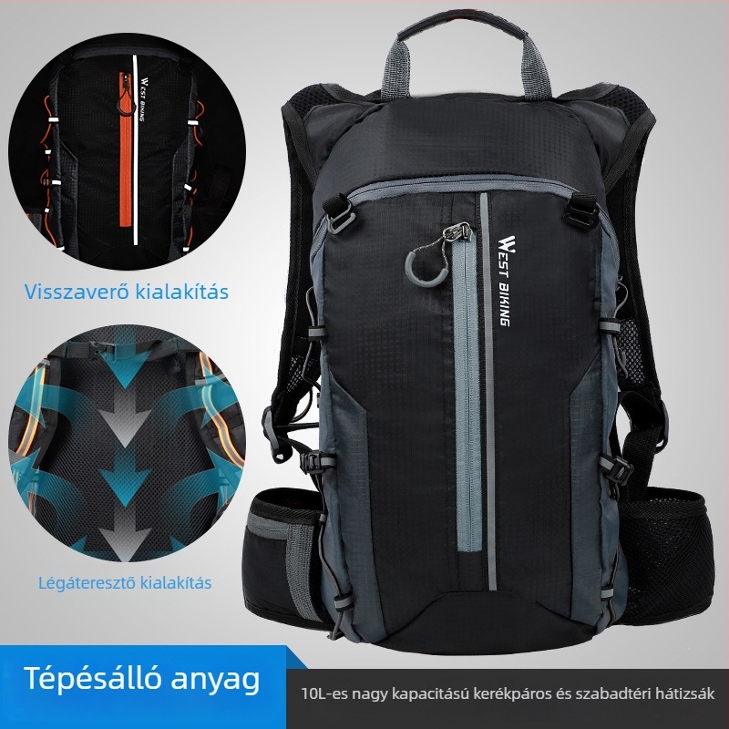 Hegyi kerékpározáshoz tervezett hátizsák, Nylon, 10L kapacitás, Modell YP0707210, WEST BIKING