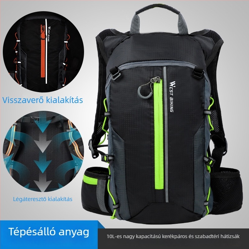 Hegyi kerékpározáshoz tervezett hátizsák, Nylon, 10L kapacitás, Modell YP0707210, WEST BIKING