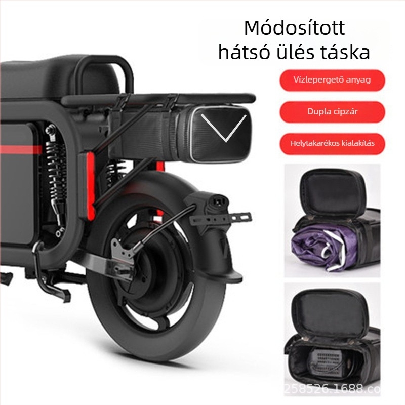 5L PU vízálló hátsó tárolótáska elektromos kerékpárokhoz töltőrekesz