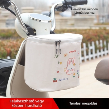 Extra-nagyságú vízálló akasztós táska elektromos járművekhez, női stílusú tárolótáska, előre szerelhető akasztótáska elektromos robogóhoz, hátsó tároló kosár