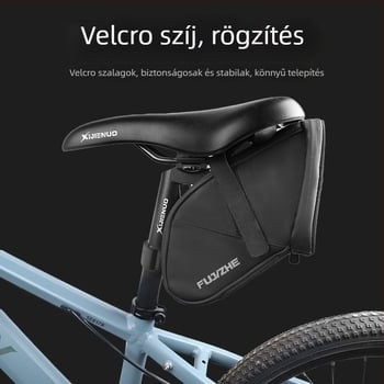 Kerékpárnyereg- és hátsó táska MTB és országúti biciklikhez, PU anyag, 1 L kapacitás, vízálló, modell 1282