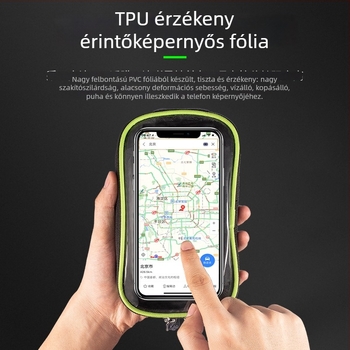 Nagy kapacitású hegyi kerékpár váztáska, vízálló érintőképernyő ablak a telefonhoz, elülső csőre szerelve